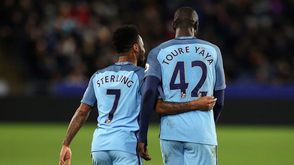 Yaya Toure with Raheem Sterling during their time at Manchester City