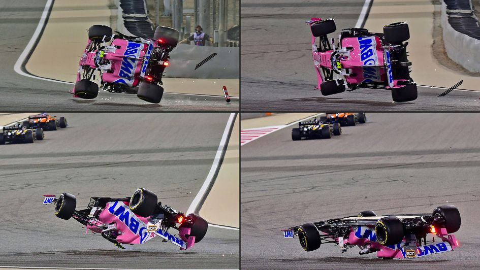 Lance Stroll's car was flipped upside down