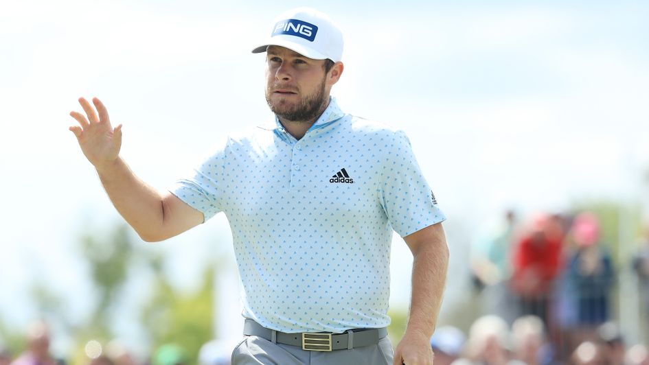 Tyrrell Hatton celebrates his maiden PGA Tour victory