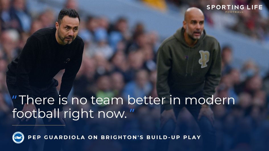 Pep Guardiola quote on Brighton's build-up play