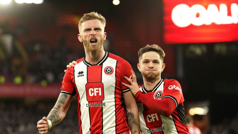Ollie McBurnie celebrates