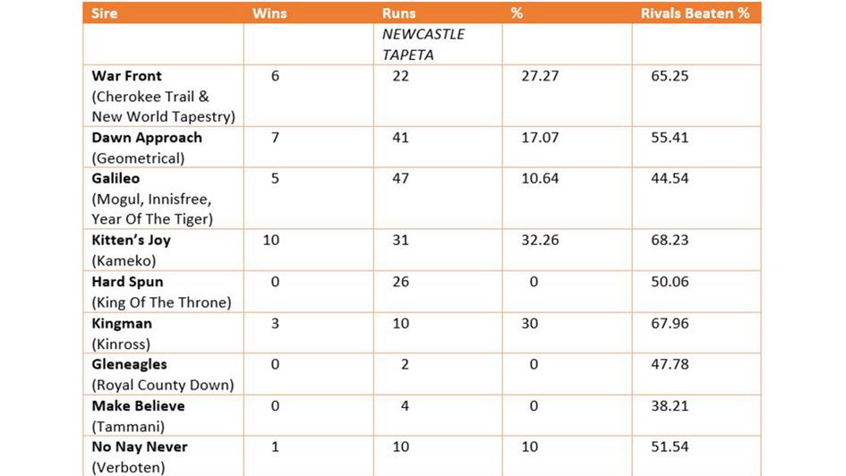 Newcastle sire stats ahead of the Vertem Futurity Trophy