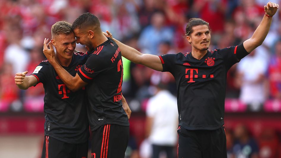 Bayern Munich celebrate a Joshua Kimmich goal