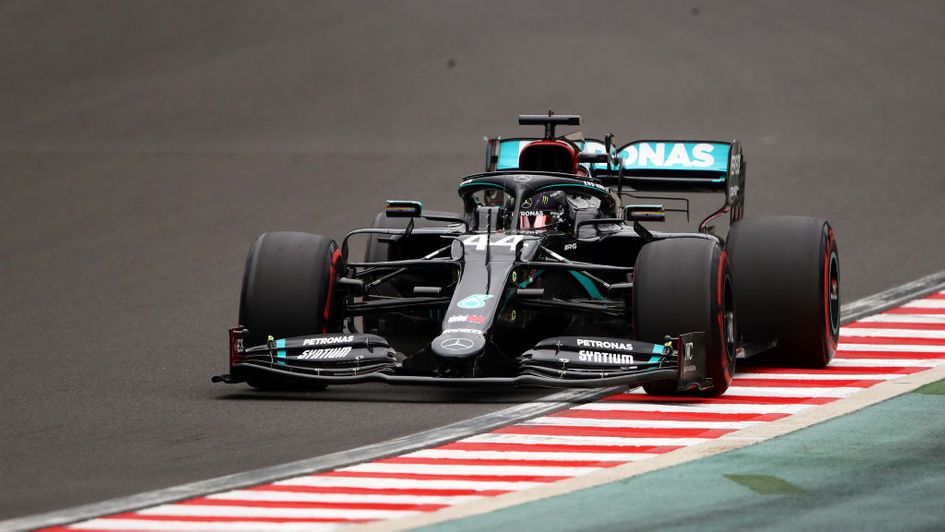 Lewis Hamilton on his way to pole position