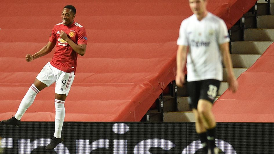Anthony Martial celebrates