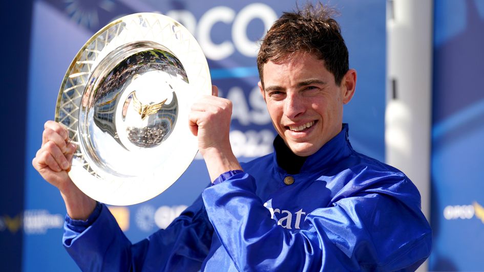 James Doyle with the 2000 Guineas trophy