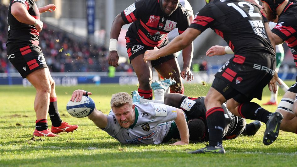 James Fish scores for Northampton at Lyon