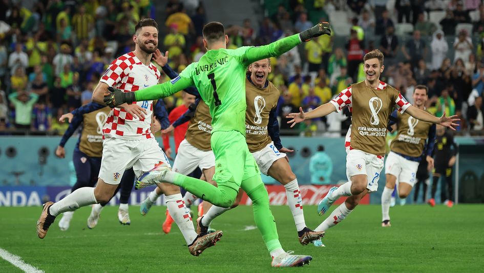 Croatia celebrate with Dominik Livakovic