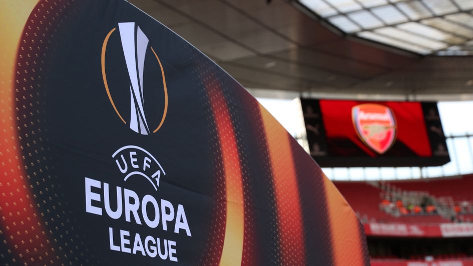 Europa League sign at the Emirates Stadium
