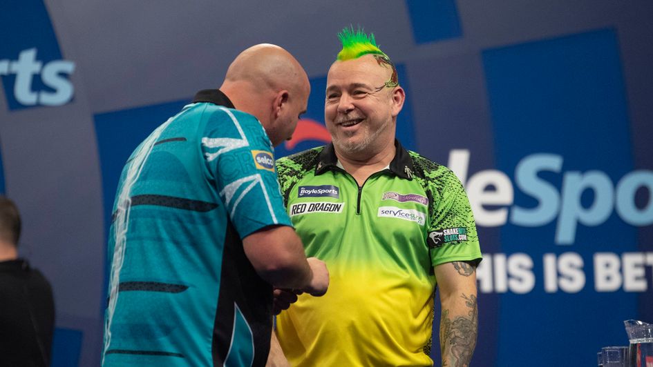 Peter Wright and Rob Cross (Picture: PDC/Lawrence Lustig)