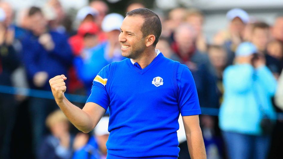 Sergio Garcia in Ryder Cup action for Europe