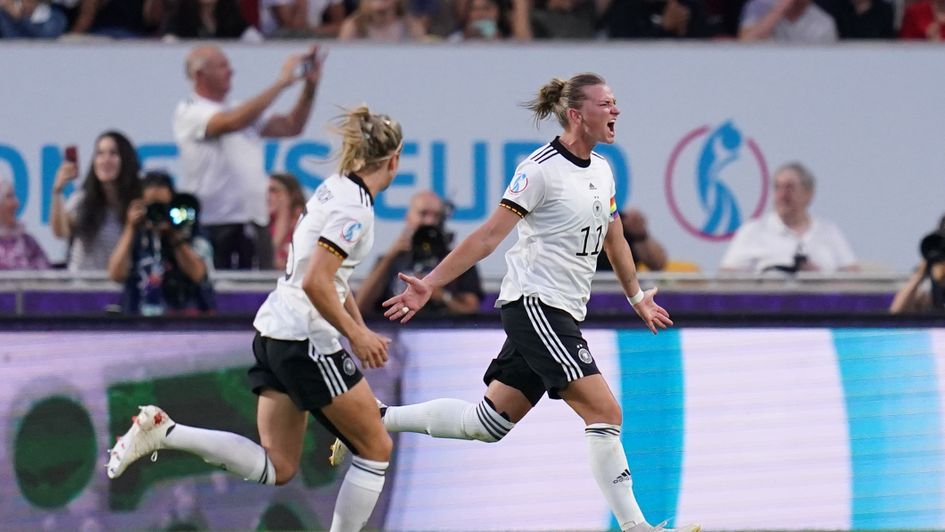 Alexandra Popp celebrates scoring Germany's second