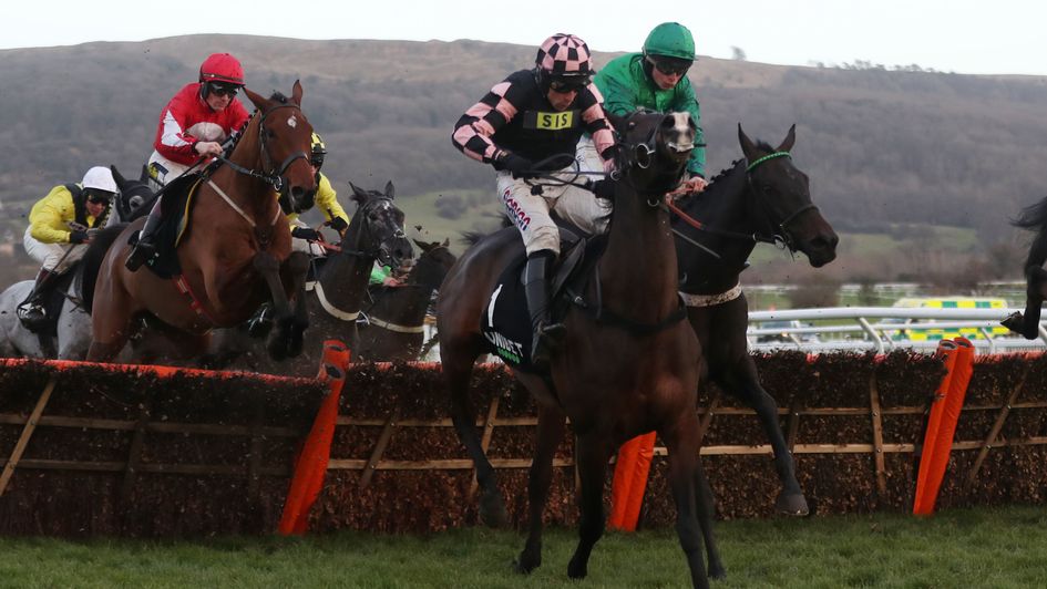 Call Me Lord (green silks) on his way to Cheltenham victory