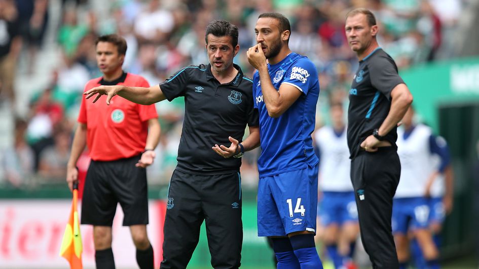 Marco Silva: Everton boss gives instructions to Cenk Tosun in pre-season