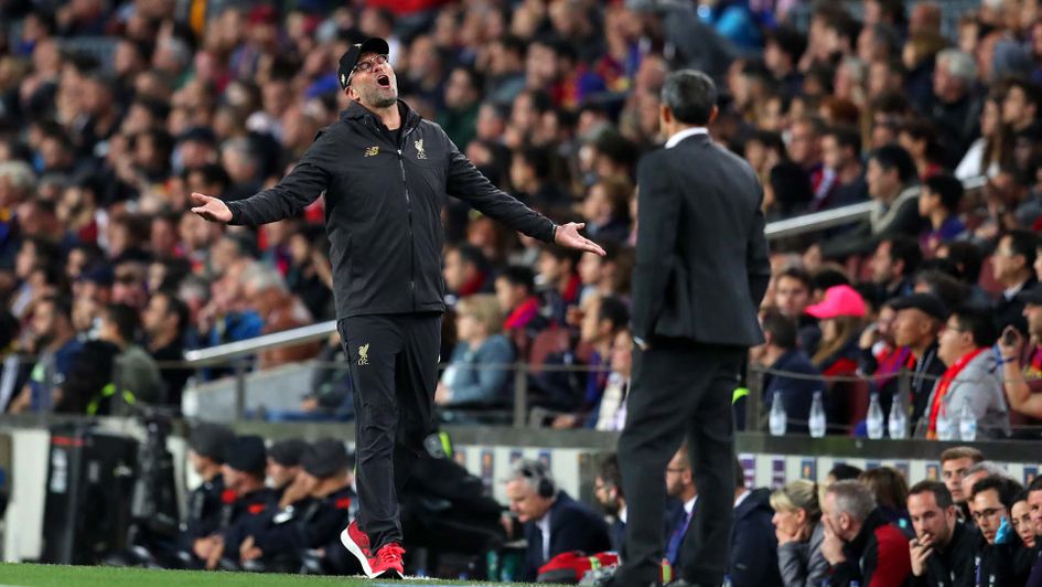Liverpool manager Jurgen Klopp on the sidelines
