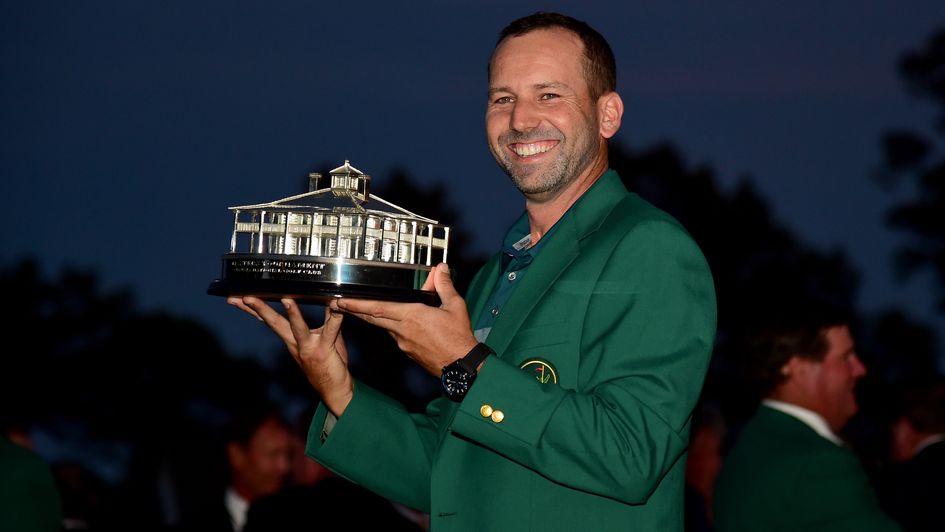 Sergio Garcia with the Masters trophy