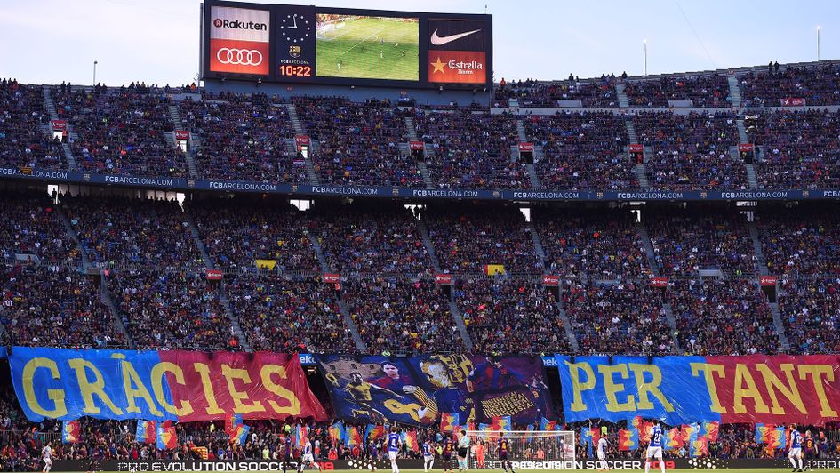 Barcelona's tribute to Andres Iniesta