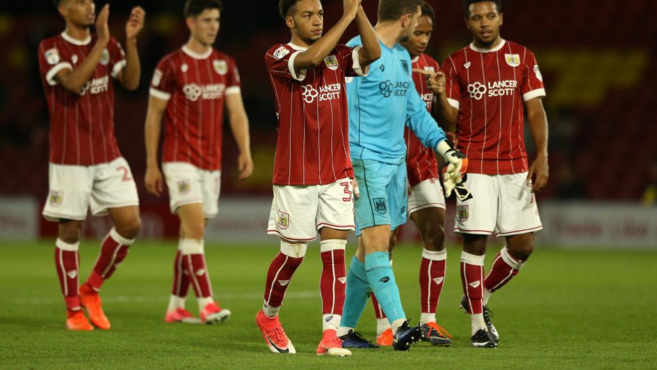 Bristol City celebrate victory at Watford