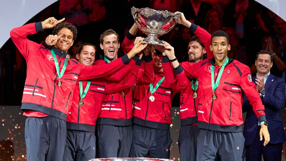 Canada celebrate their Davis Cup victory