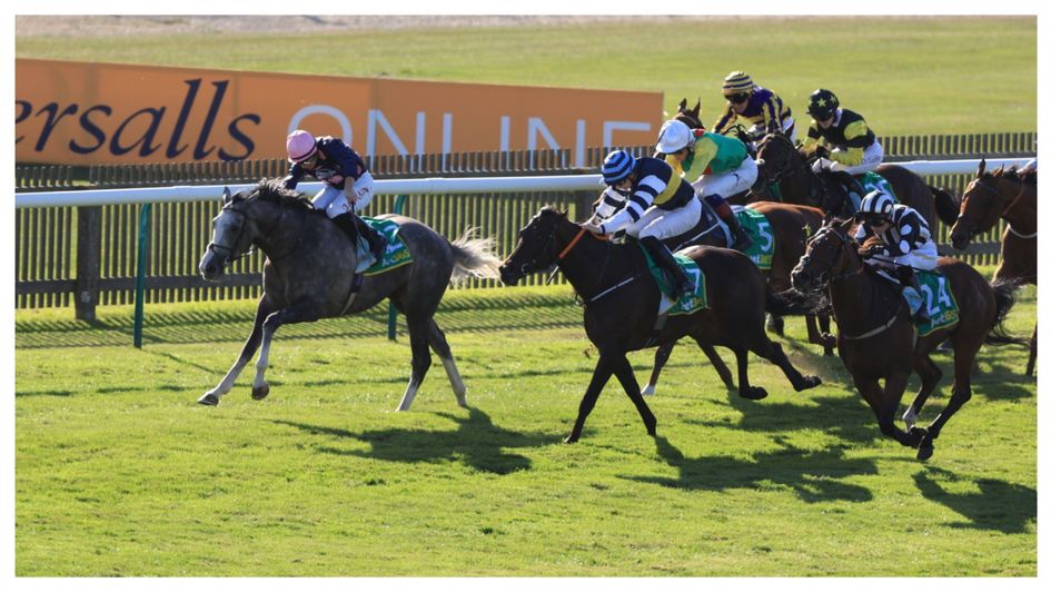Pierre Royal (second from left) wins the Cambridgeshire