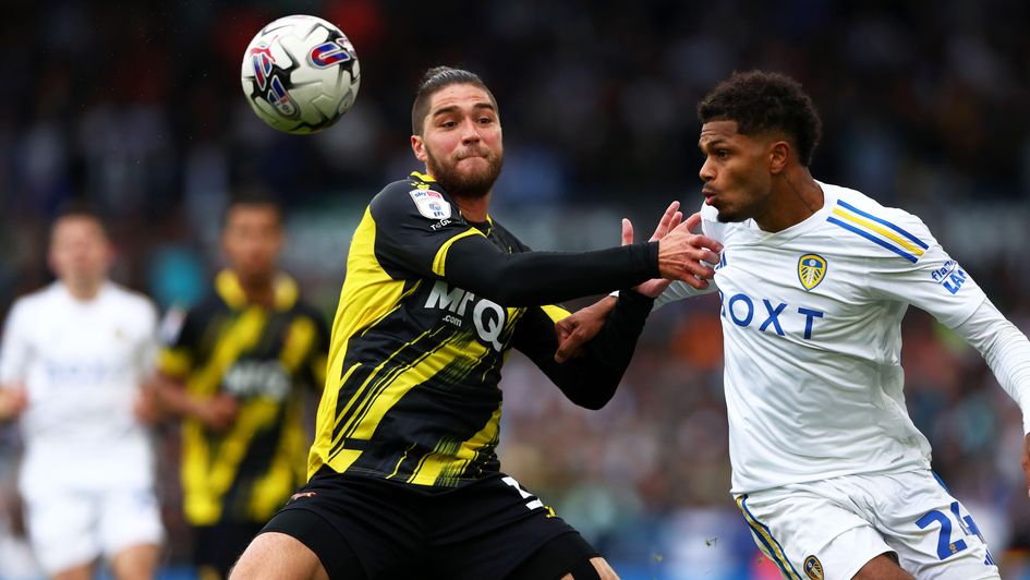 Watford's Francisco Sierralta (left) and Leeds' Georginio Rutter battle for the ball