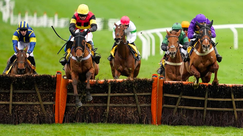 Knight Salute clears the last at Cheltenham