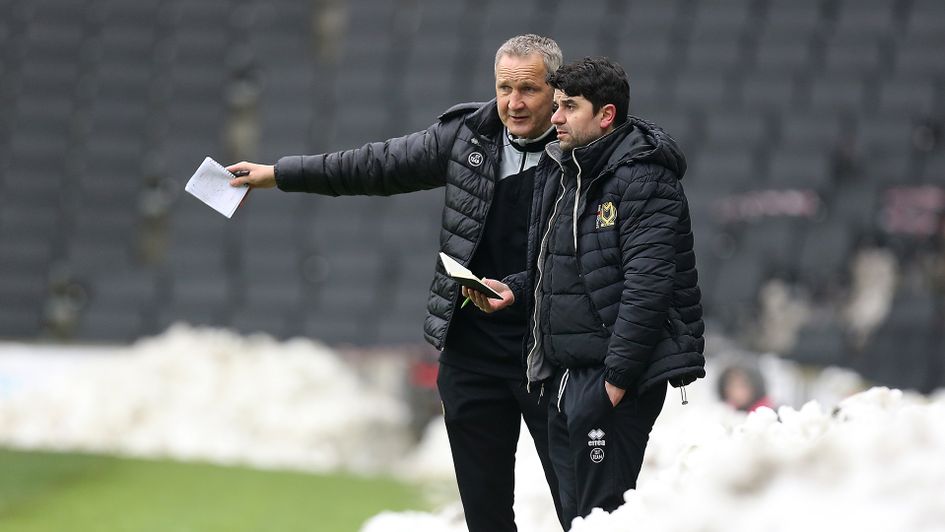Keith Millen (left) has been placed in temporary charge of MK Dons after Dan Micciche's (right) departure