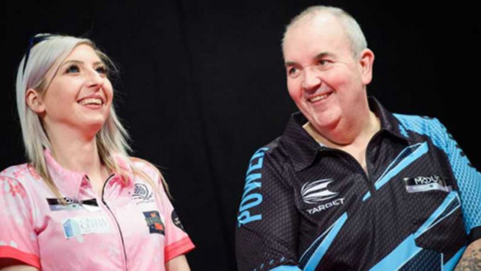 Fallon Sherrock and Phil Taylor