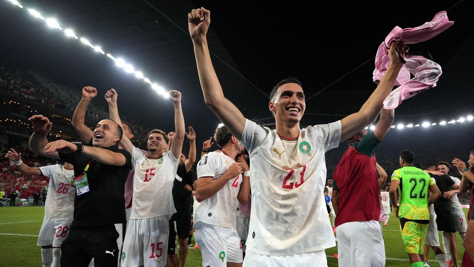 Morocco celebrate against the netherlands