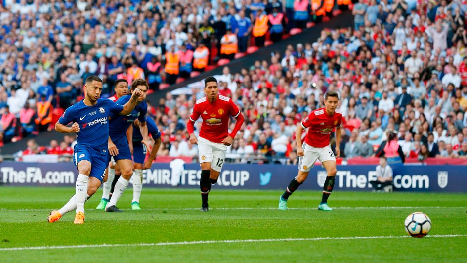 Eden Hazard scores a penalty for Chelsea in the 2018 FA Cup final