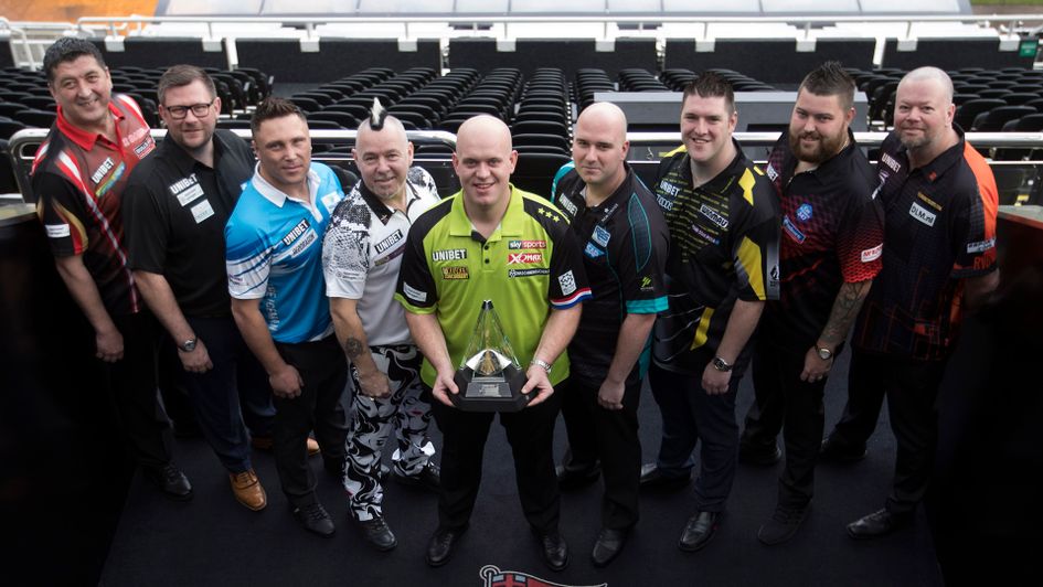 The nine players who can win this year's Premier League Darts title (Picture: Lawrence Lustig/PDC)
