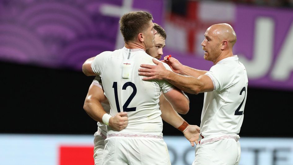 England celebrate against Tonga