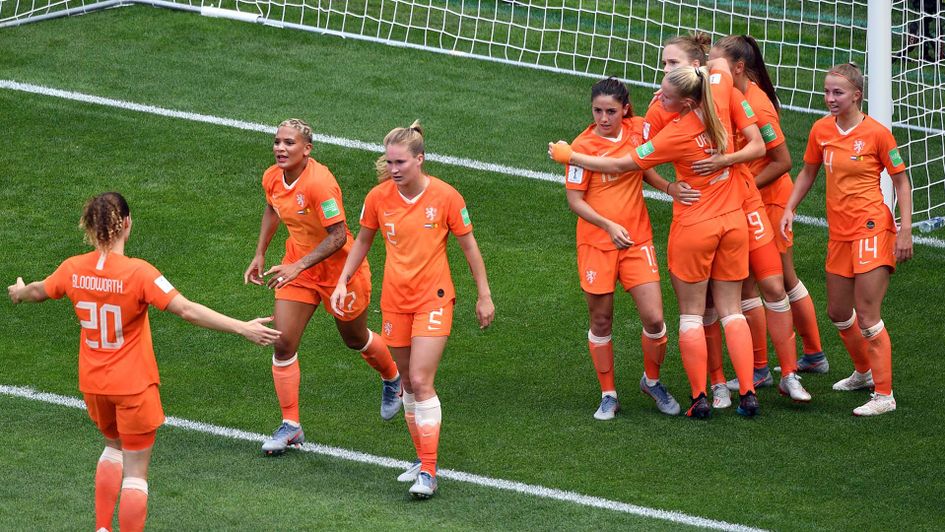Netherlands Women celebrate at the Women's World Cup in France
