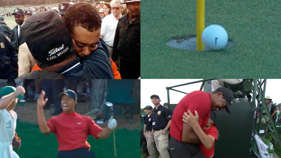 Scroll down to watch Tiger Woods' iconic moments