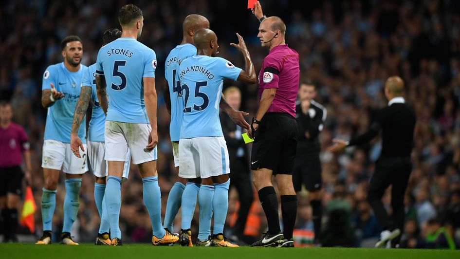 Kyle Walker is sent off