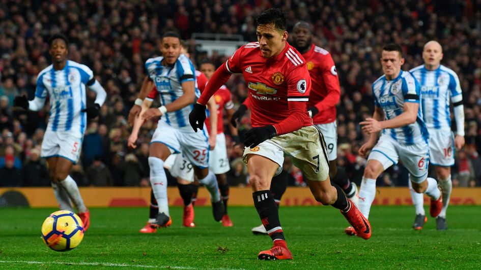 Alexis Sanchez scores his first United goal