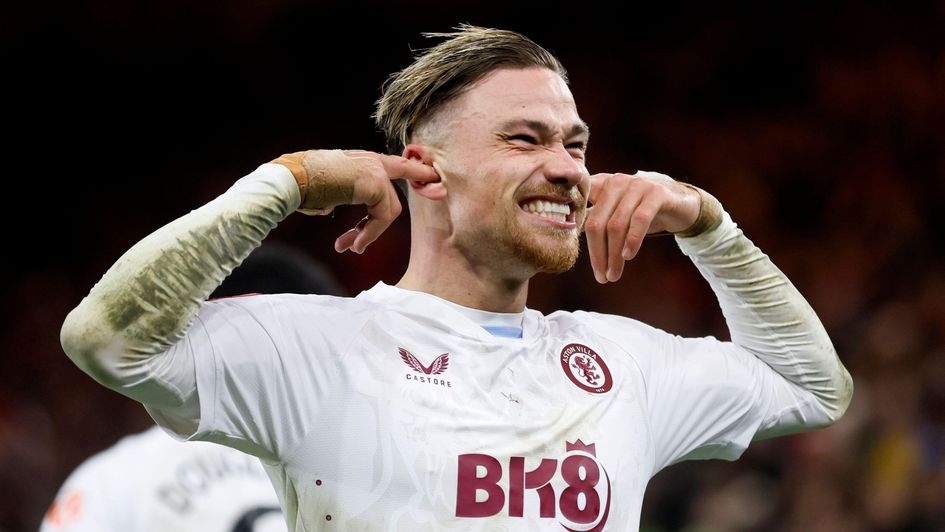 Matty Cash celebrates scoring the winner for Villa