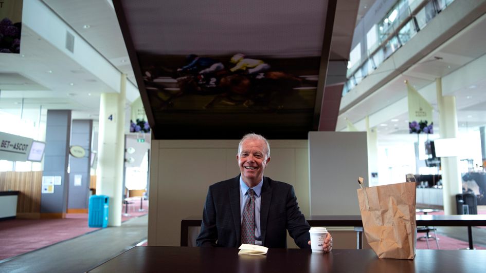 Karl Burke enjoys a quiet cup of coffee at Royal Ascot