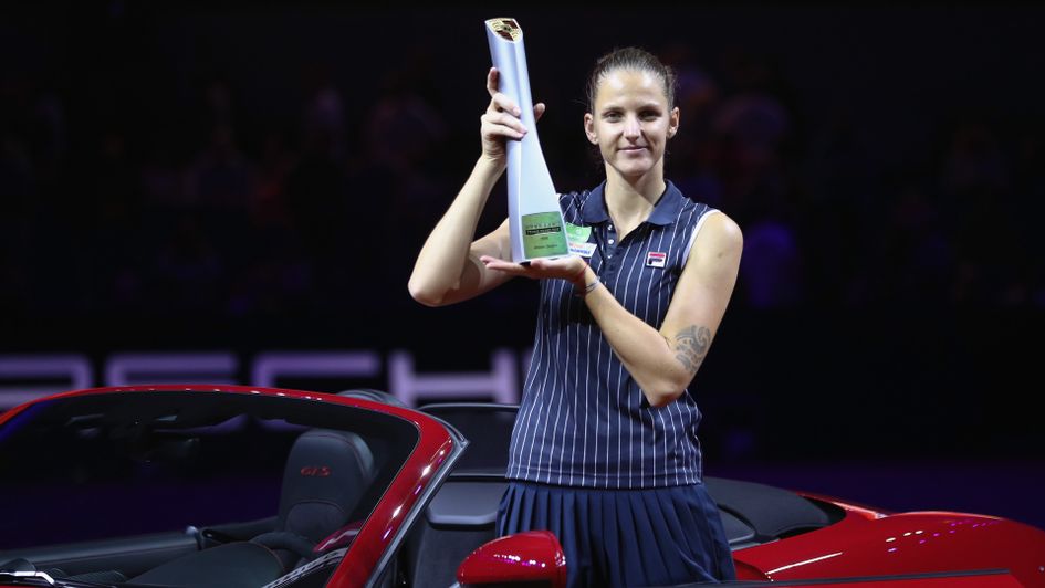 Karolina Pliskova celebrates