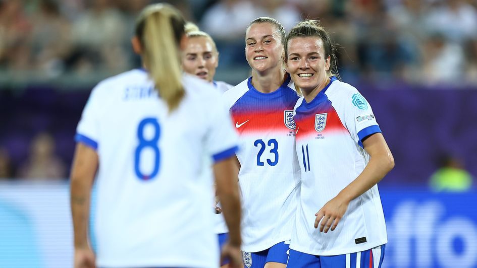 Alessia Russo of England Women celebrates scoring a goal to make the score 4-0