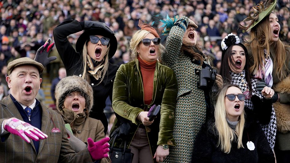 Racegoers enjoy the action at Cheltenham