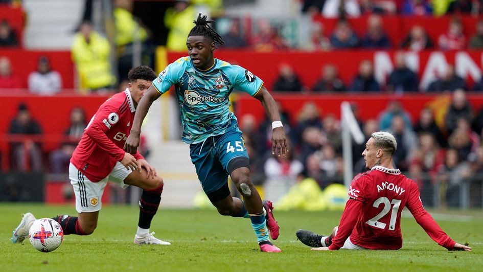 Romeo Lavia in action against Manchester United