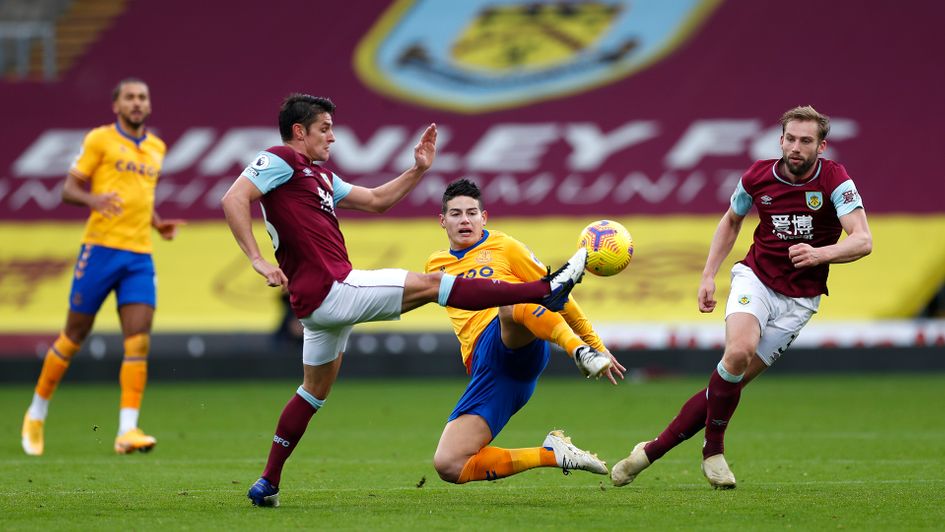 James Rodriguez in action against Burnley