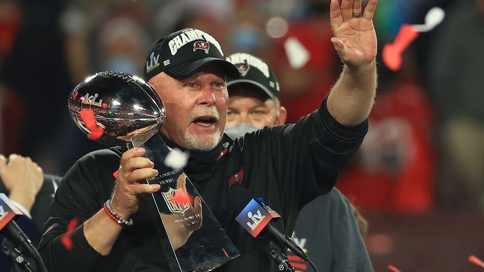 Bruce Arians with the Lombardi Trophy