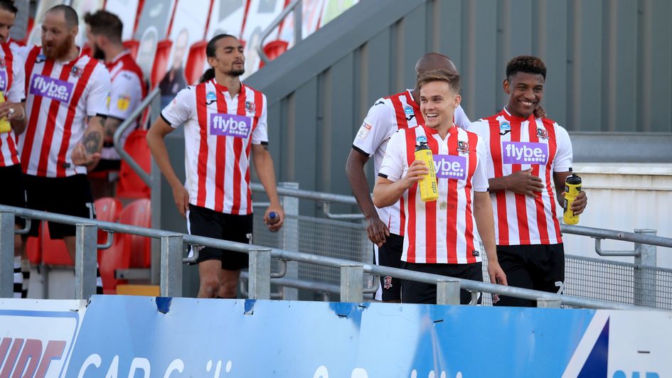 Exeter players celebrate