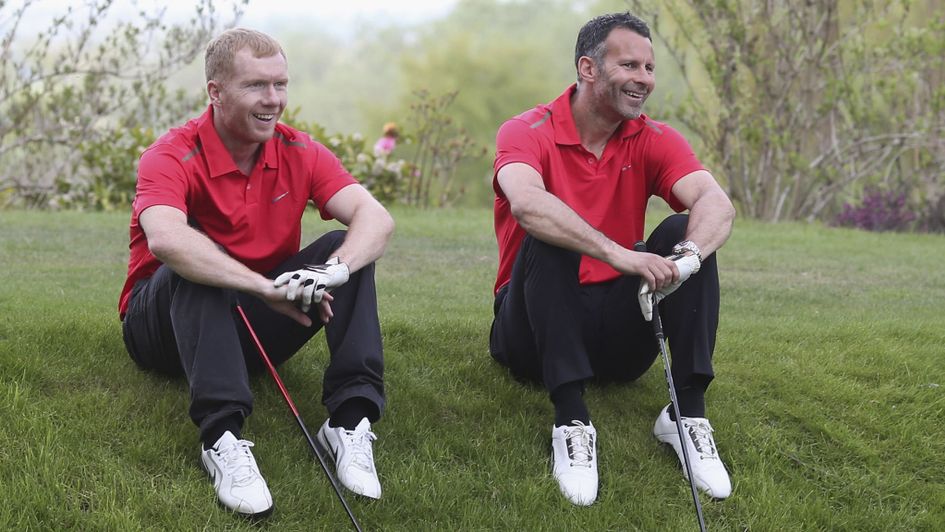 Paul Scholes with fellow Manchester United legend Ryan Giggs