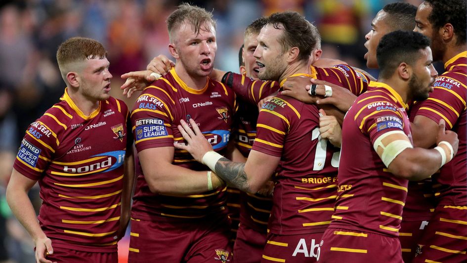 Huddersfield Giants players celebrate