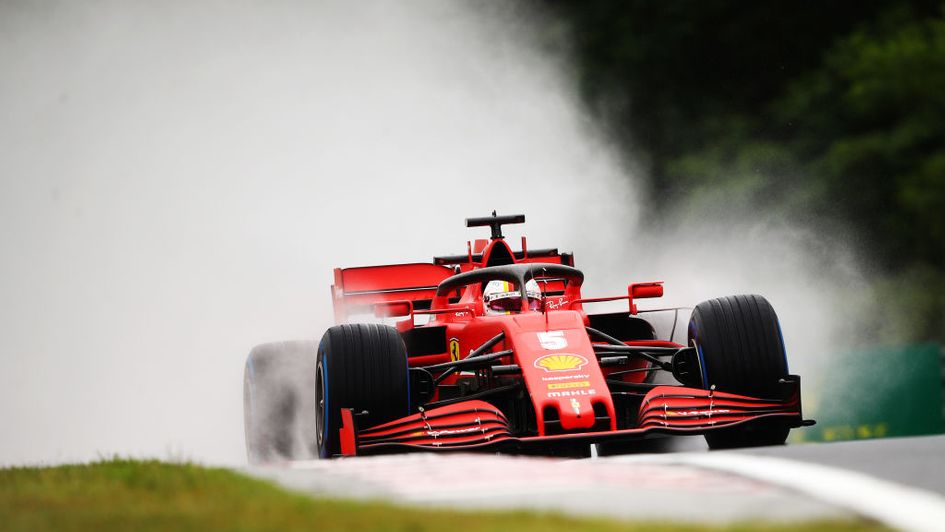Sebastian Vettel in action in Hungary