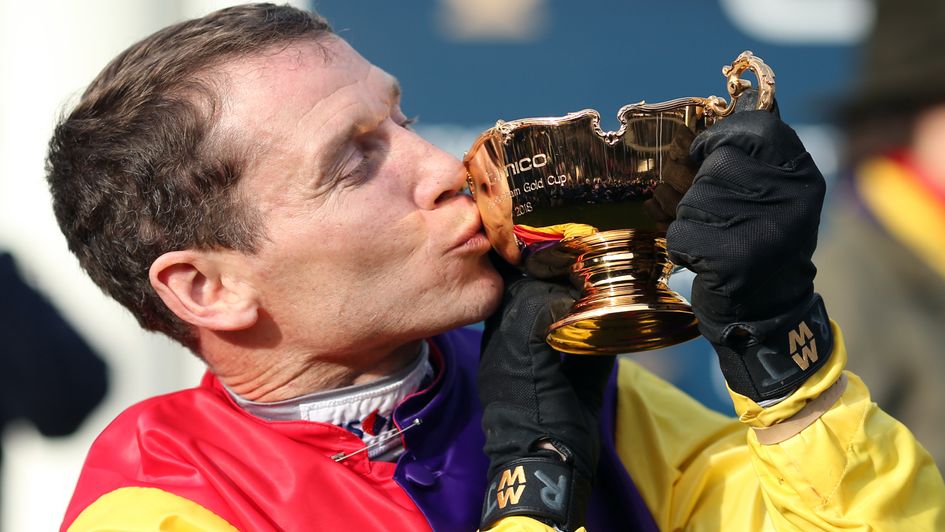 Richard Johnson kisses the Cheltenham Gold Cup