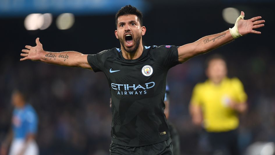 Sergio Aguero celebrates